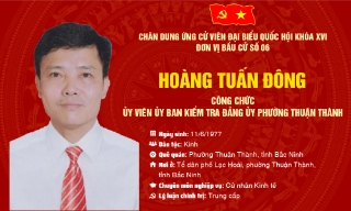Chương trình hành động của ông Hoàng Tuấn Đông, ứng cử viên đại biểu Quốc hội khoá XVI, đơn vị bầu cử số 6, tỉnh Bắc Ninh